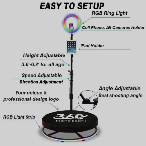 360 Photobooth | 27-32-39 inch Motorized 4 LED Panel Bundle Package - Image 4